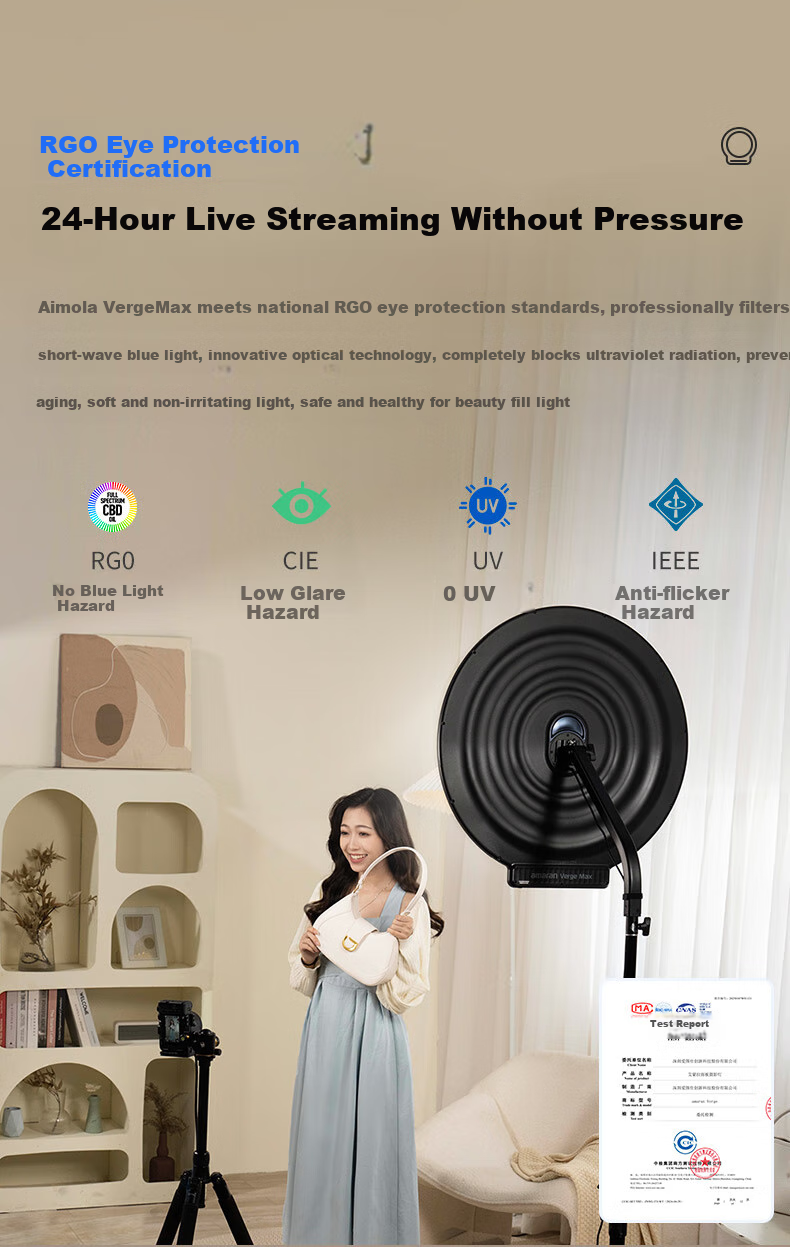Aputure Verge Max Circular Light Panel, Dual Color Temperature, for Live Streaming Room And Video Photography Lighting, Charcoal Gray 2