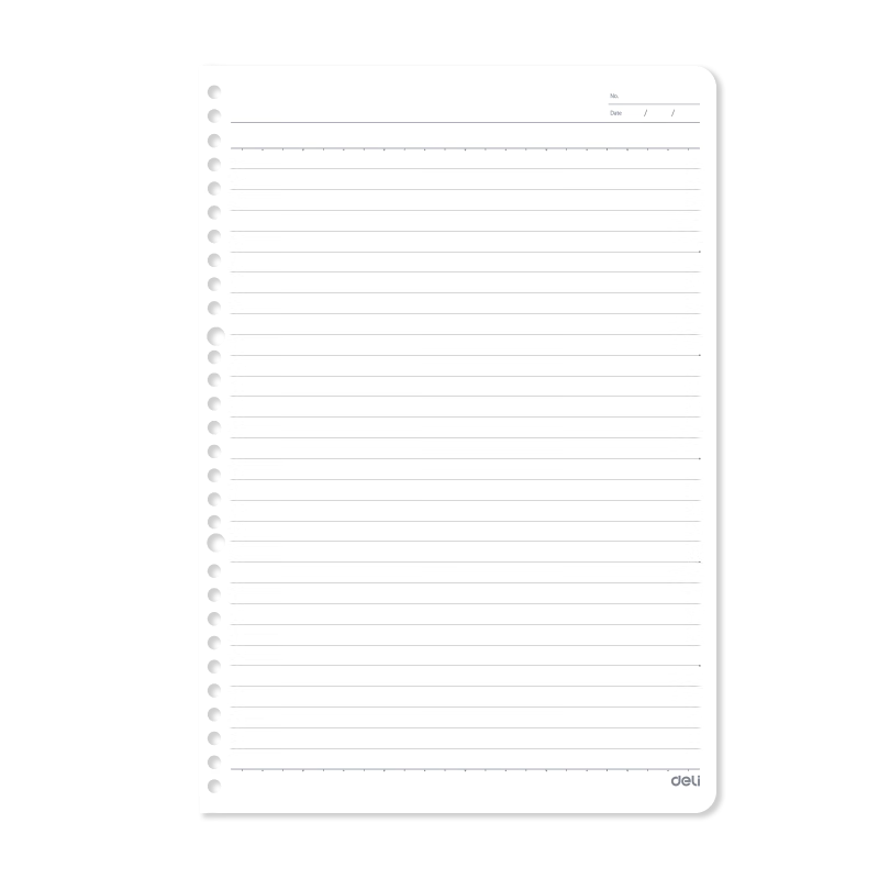 Deli Stationery B5/60 Sheets Loose-Leaf Notebook Refill, 26-Hole Notebook Paper, Exam Preparation Workbook, Lined Single Notebook NB560-2