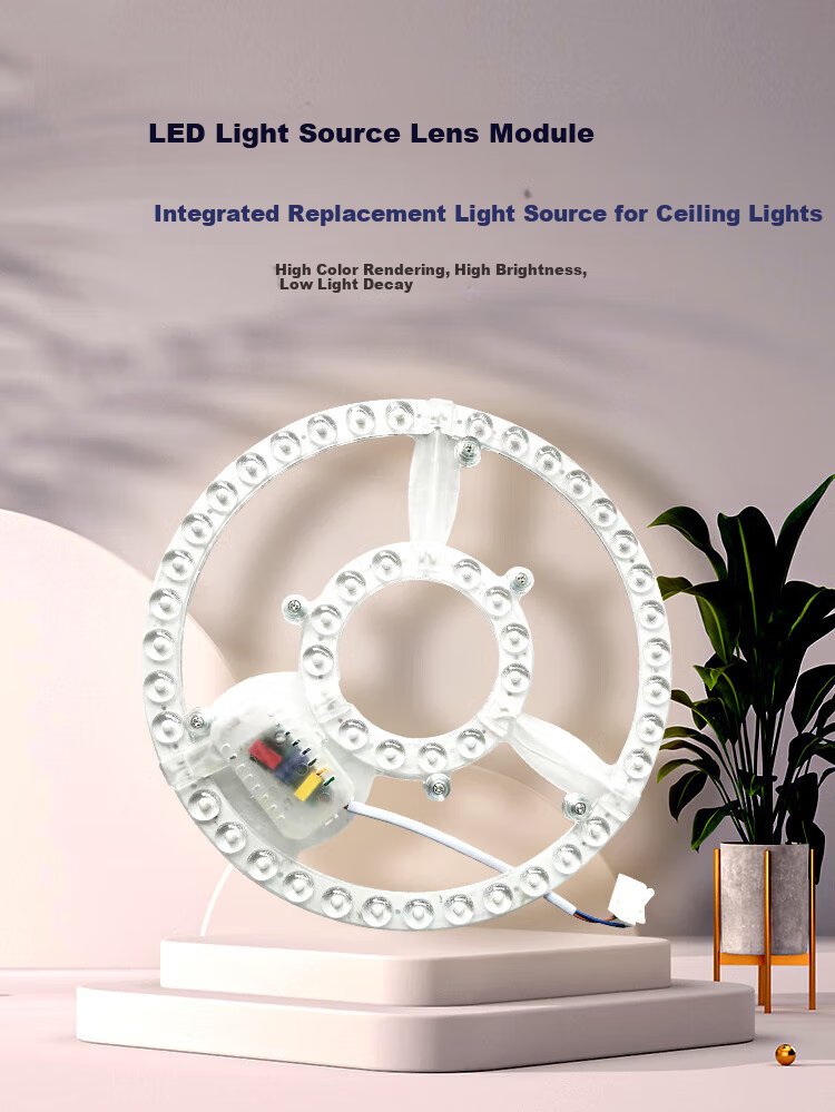 ROLin LED Ceiling Light Core, LED Panel Replacement Light Core, Magnetic Suction Light Strip, Double-Circle Hollow White Light, 72W 1