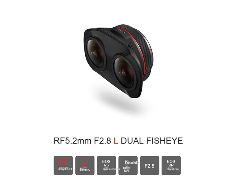 Canon RF5.2mm F2.8 L DUAL FISHEYE Dual Fish-Eye Lens, R8 R50 R7 R10 R5 R62 R Series Lenses 3