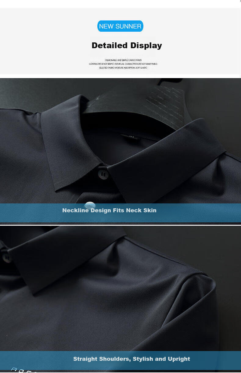 Ayoupang Summer Ice Silk Plus Size Short-Sleeve Polo Shirt, Loose Elastic Collar T-Shirt 12
