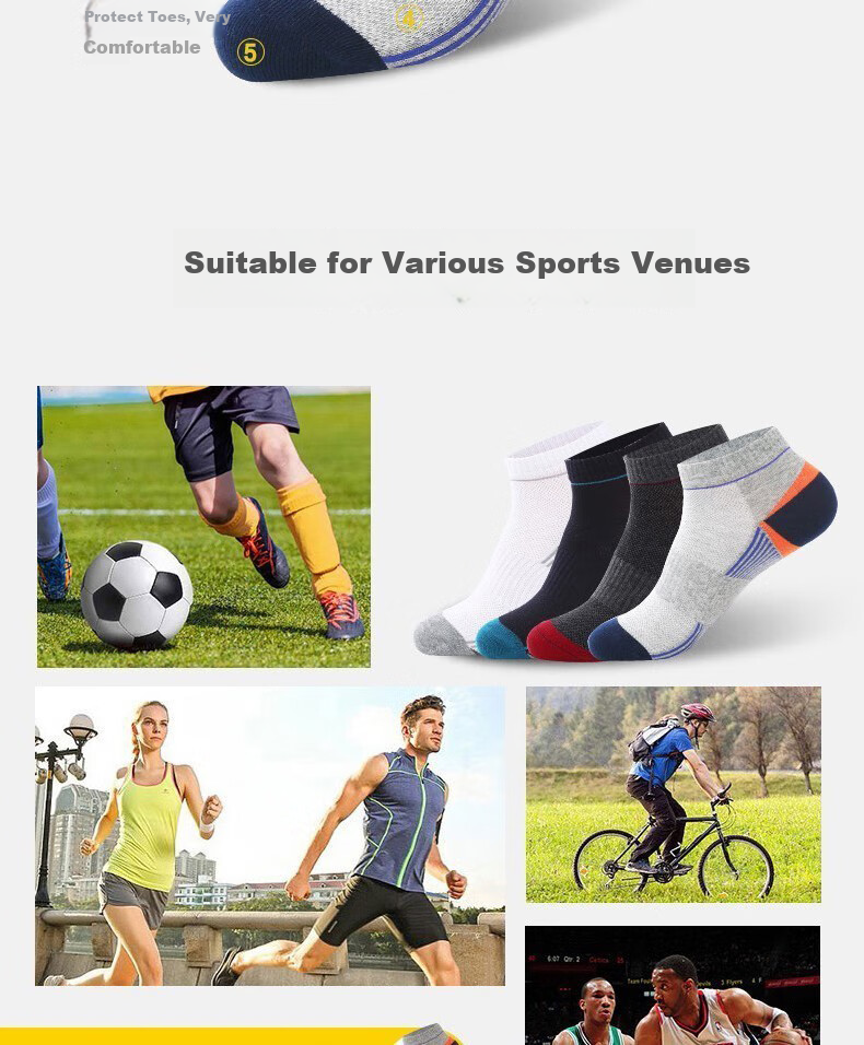 Mianshisan Men's Socks, Summer Thin Mesh Breathable Boat Socks, Low-Cut Short Sports Summer TT 6