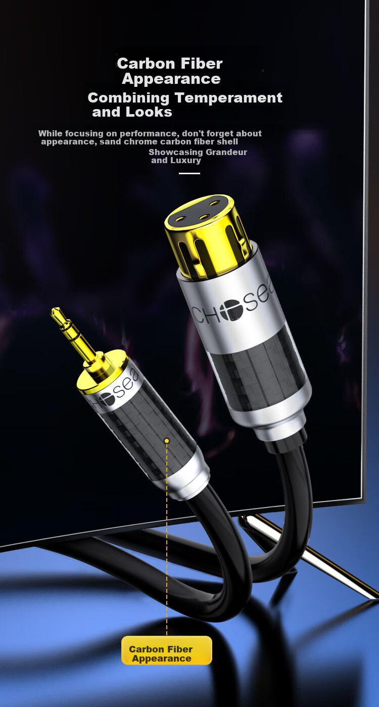 CHOOSEAL (CHOSEAL) Audiophile-Grade 3.5mm to XLR Female Single Crystal Copper Audio Cable, Computer Microphone Sound Card Mixer Speaker XLR Connection Cable, 3 Meters, QS9907T3 6