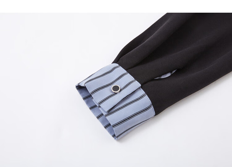 Demana Air Layer Set Spring Autumn Colorblock V-Stripe Collar Sweatshirt Fashionable Overlap Hem Skirt Women's Two-Piece Set 2