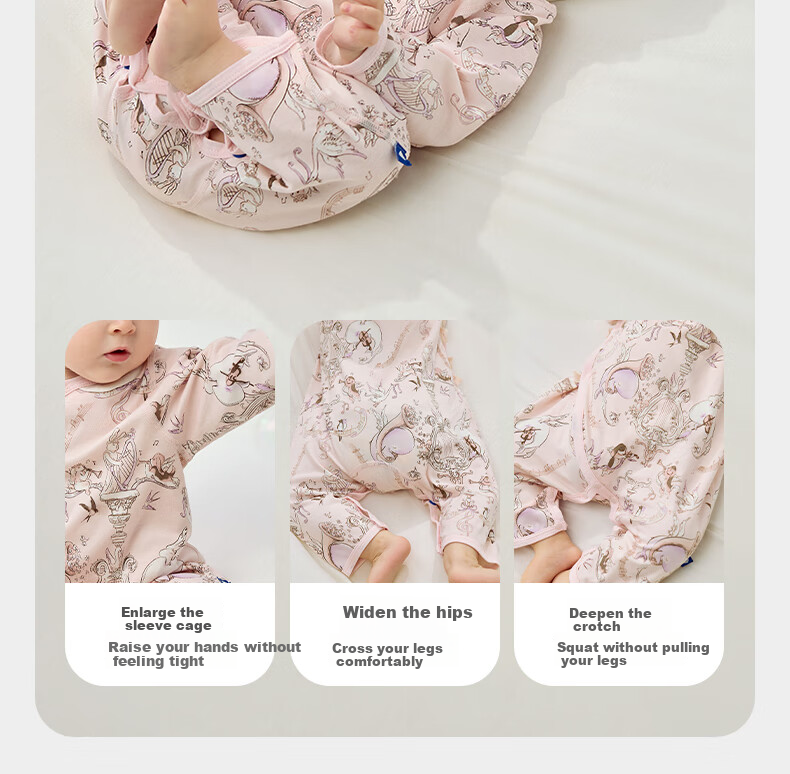 Babycare Baby Romper, Pure Cotton, Newborn Onesie, Full Moon Infant Clothing, Champagne Pink, 90cm 5