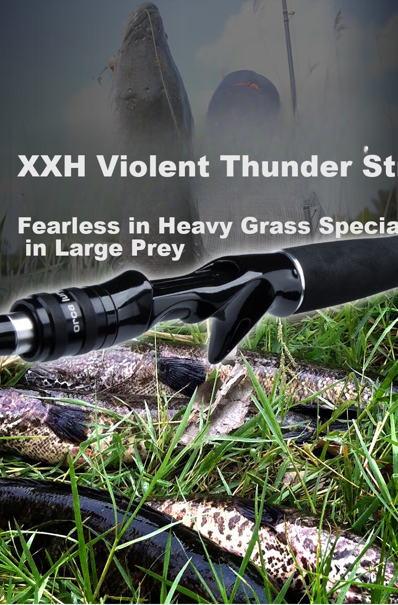 Taigek XXH Leiqiang Super Hard Long-Casting Heavy Fishing Rod, 2.28 Meters, Gun Handle, Right-Handed, Baitcasting Reel Set 9