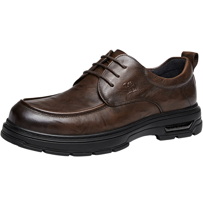 CAMEL Comfortable Commuter Height-Increasing Soft Sole Leather Classic Business Casual Men's Shoes G15A005042 Brown Size 40