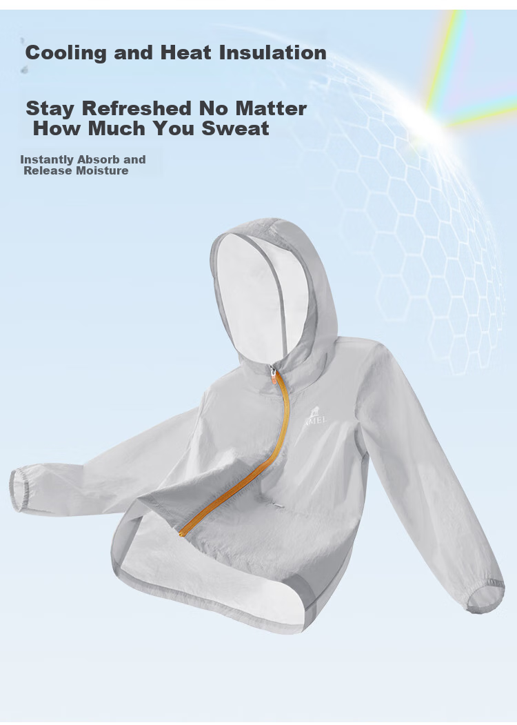CAMEL [Muguang] Children's Sun Protection Clothing, Summer Lightweight Jacket, Cool And Breathable, for Older Children, Skin-Friendly Outerwear, UV-Resistant 6