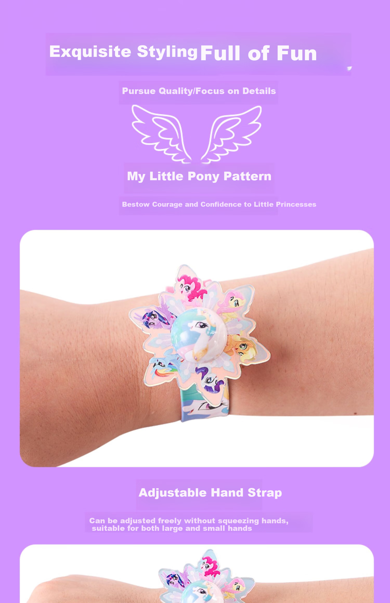 Danmiqi My Little Pony Sand Art Bracelet, Pat-And Wristband, Stationery Ruler, Girls' Pretend Play Toy, Birthday Gift 5
