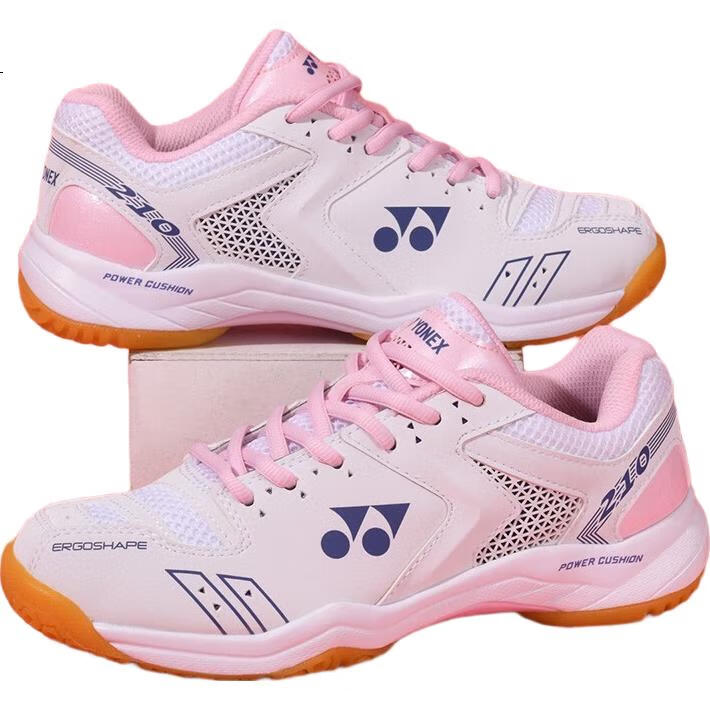 Кроссовки для бадминтона YONEX SHB210C, женские, износостойкие, амортизирующие, дышащие, цвет белый/светло-розовый, размер 38