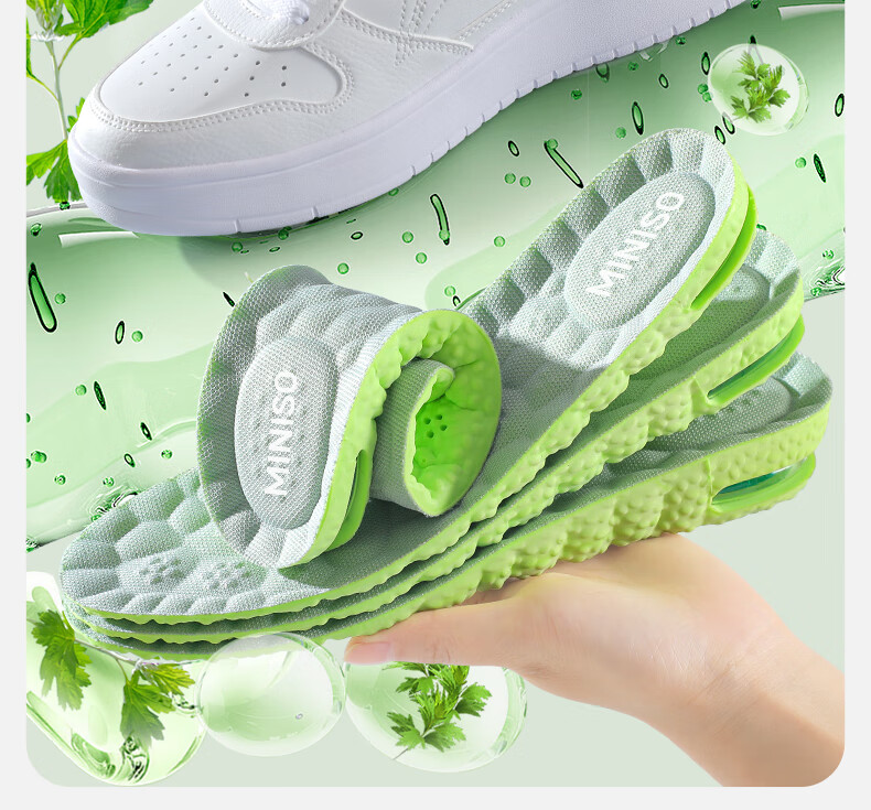 MINISO Cushioned Shock-Absorbing Height Increase Insoles for Men and Women, Invisible 3.5cm Elevation, Mugwort Odor-Resistant Breathable Sweat-Absorbing Insoles, Size 39-40 11