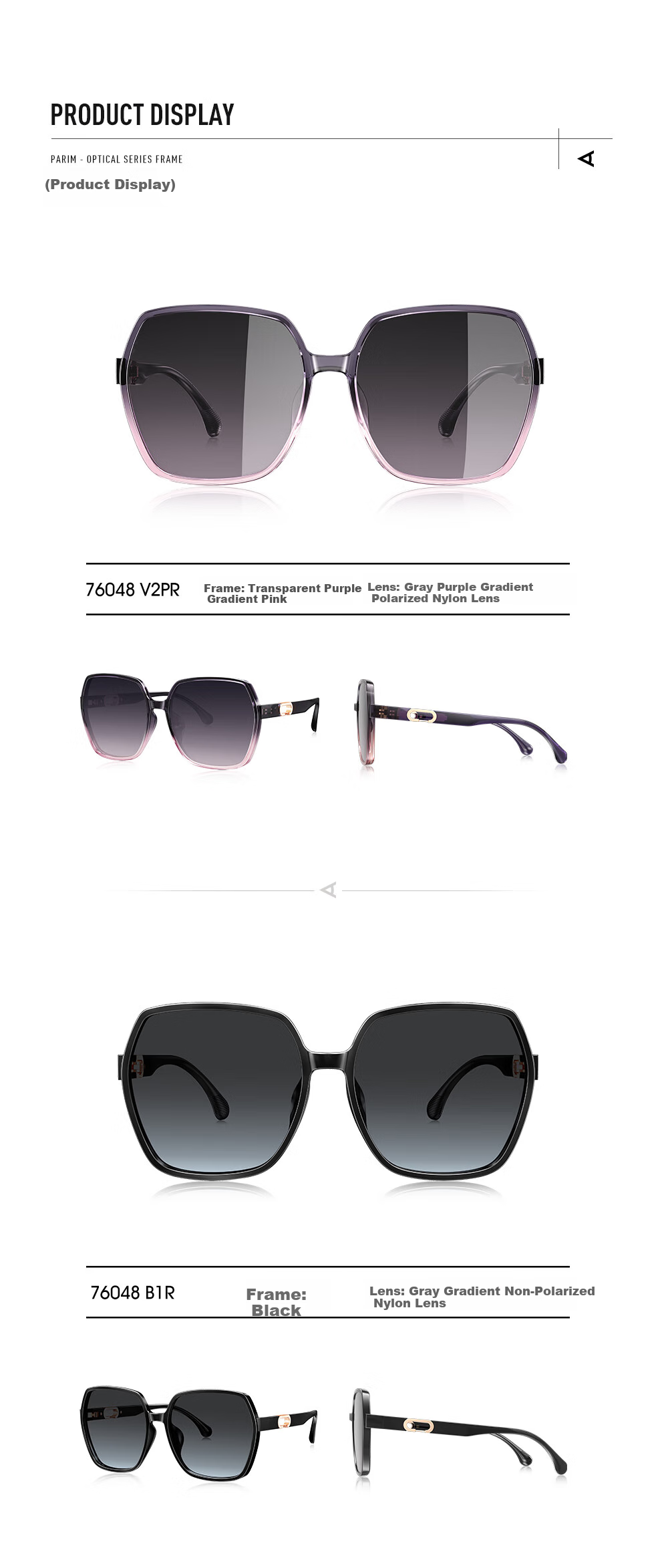 PARIM Large Frame Sunglasses for Women, High-End Trendy Look, Face-Slimming Effect, Polarized UV Protection, Sun Protection Glasses 74021 6