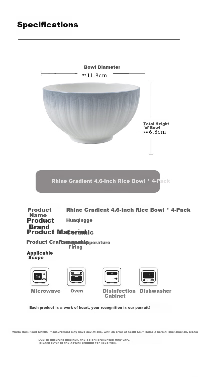 Huaqingge Large Household Soup Bowl with Underglaze Colorful Embossed Design, Rhine Gradient Pattern, 8-Inch Heat-Resistant Insulated Microwave And Dishwasher Safe 9