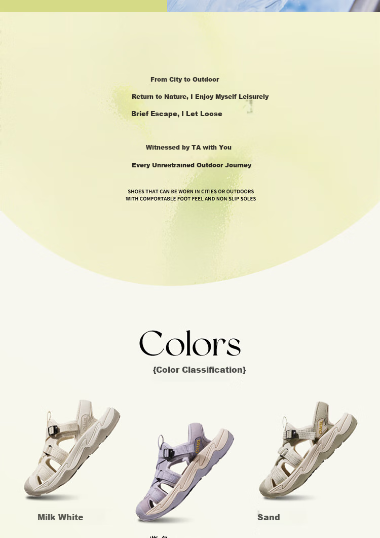 CAMEL Summer Outdoor Closed-Toe Sandals for Men And Women, Quick-Drying Beach Shoes for River Tracing And Water Activities F24B162050M 10