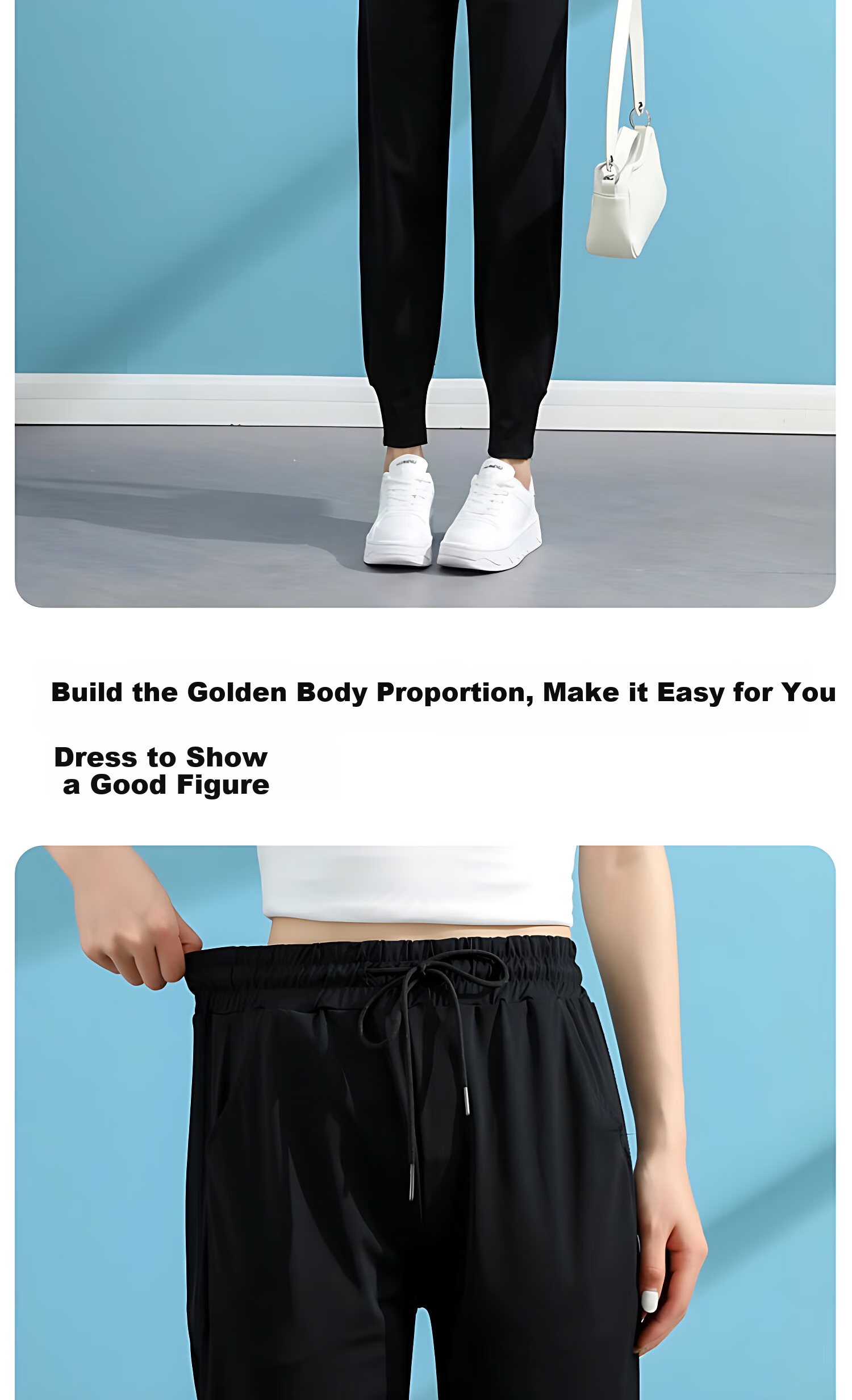 LangSha Ice Silk Sports Pants for Women, Summer Lightweight Loose Casual Pants, Harem Joggers, Black Slimming Quick-Dry Women's Trousers 6
