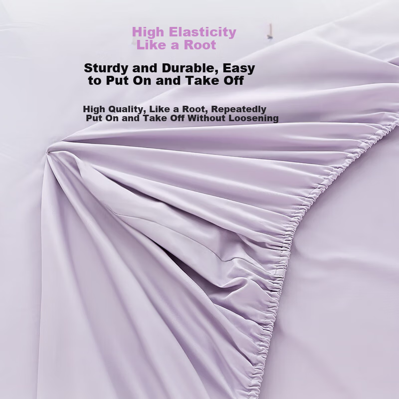 One's Member, 60-Count Class A Antibacterial Xinjiang Long-Staple Cotton, Light Mist Purple Single Fitted Sheet, 150*200+30cm