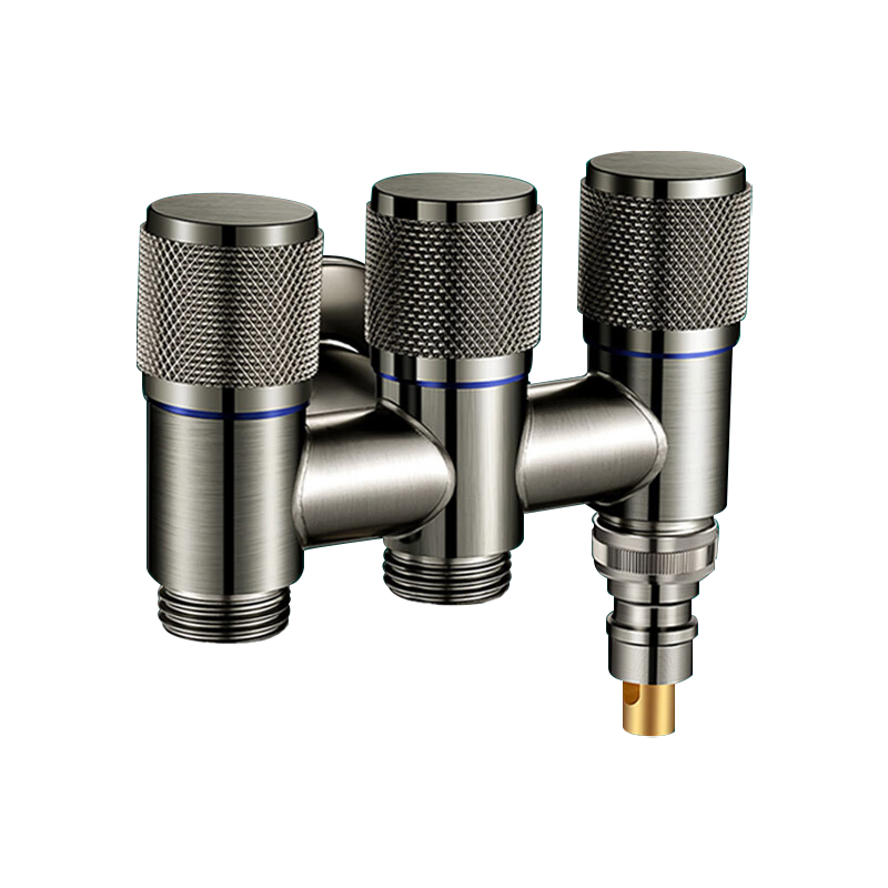 ILeddog [Germany] One In Three Out Angle Valve Four-Way Water Distributor Washing Machine Faucet Three-Way Water Valve ALDG-41