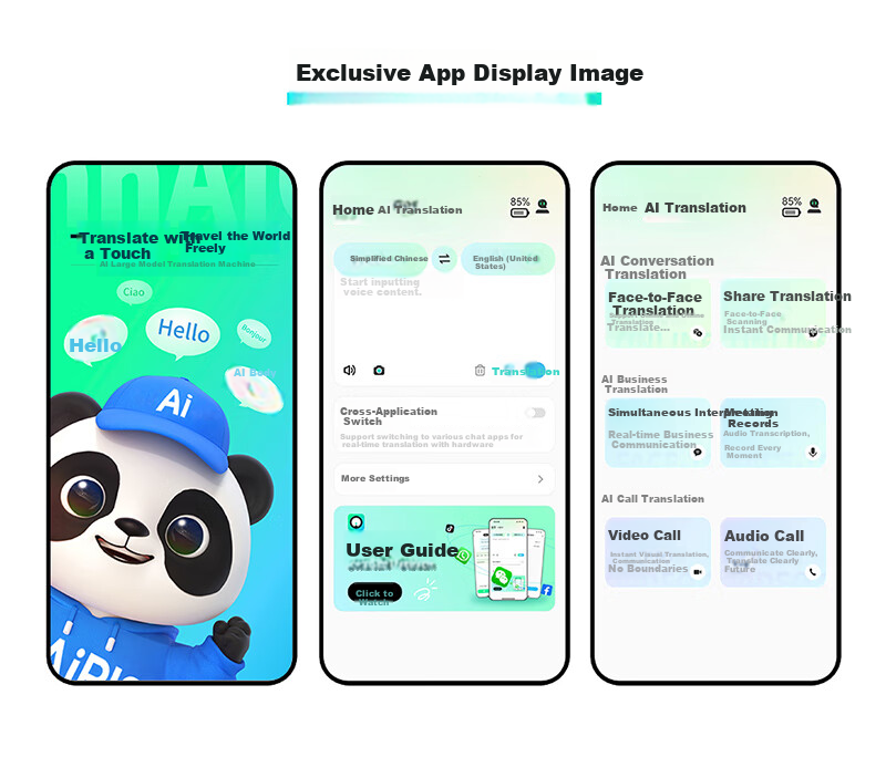 InnAIO Magnetic Translation Device T9 [Original Sound Replica], Multi-Language Offline Audio-Video Call, Real-Time Interpretation, Panda Color, Portable Travel Essential 15
