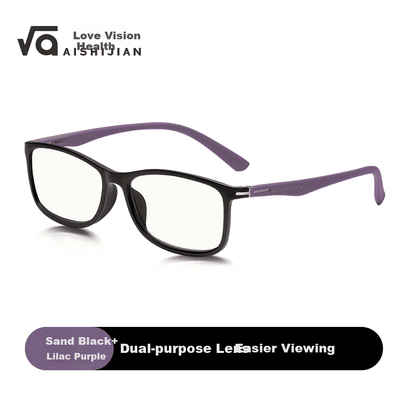 Aishijian Reading Glasses, High Definition, Anti-Blue Light, Anti-Fatigue, Eye Protection Glasses, 300 Degrees (Recommended for Ages 65-69), Lilac Purple