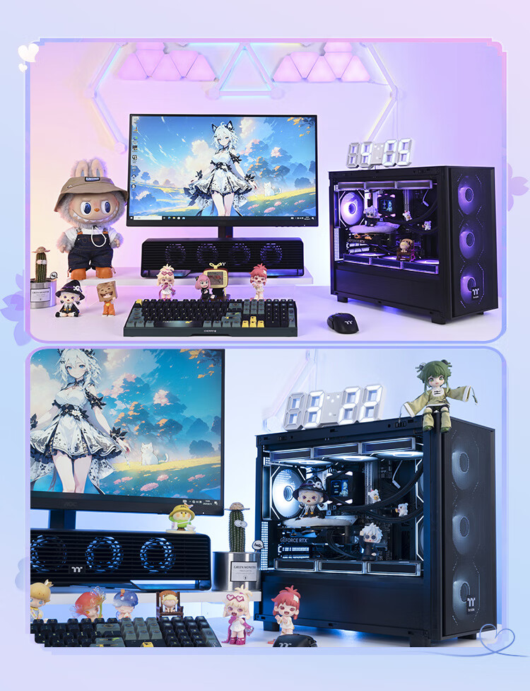 Thermaltake (Tt) Steel Shadow S-M Seaside View Case Computer Tower Black (M-ATX Motherboard / Supports 360mm Water Cooling / 12 Fan Positions) 1