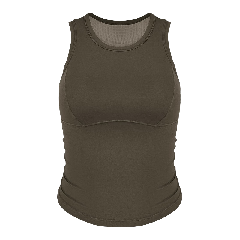 Xueqiman Women's Yoga Sports Bra Shockproof Push-up Sleeveless Vest Spring Summer Pilates Outerwear Fitness Bra
