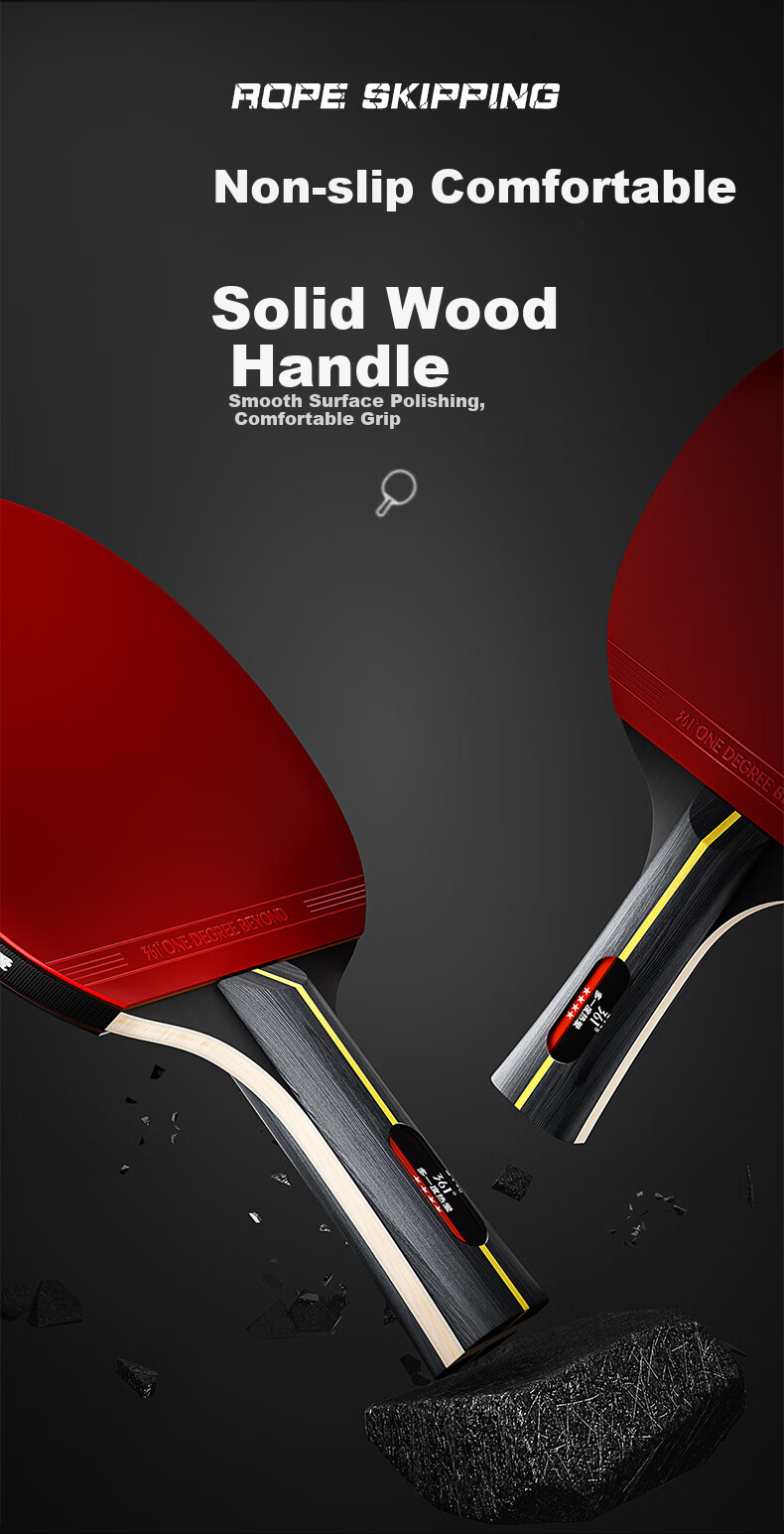 361° Table Tennis Racket, Professional for Students And Adults, Competition Training, Penhold Grip Or Shakehand Grip Set, Includes Racket Case And Three Balls 7
