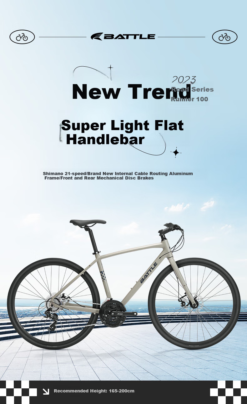 BATTLE Road Bike, 21-Speed Aluminum Alloy Frame, for Men And Women, Adults And Students, City Leisure Bicycle 3