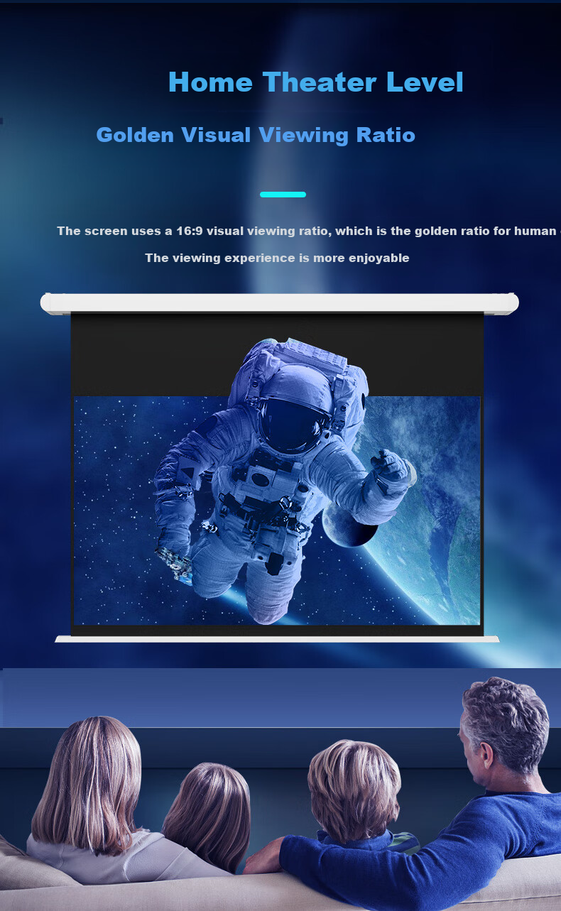 IN&VI Projector Screen 100-inch Small White Box Floating Pulley Wire Photon Home Automatic Lift Dual Power Electric Screen Compatible with XGIMI and JmGO Projectors 5