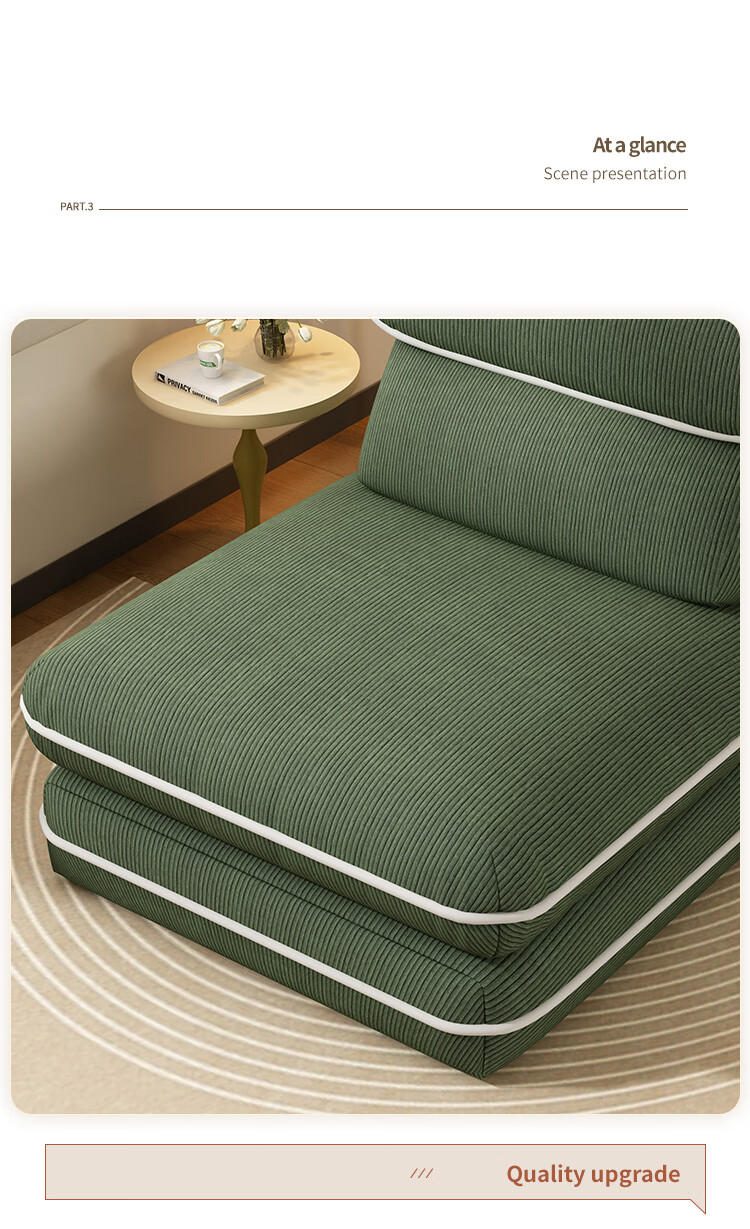 Yupin Balcony Lazy Sofa Bed Integrated Folding Single Bed Dual-use Bedroom Sofa Bay Window Tatami S350 13