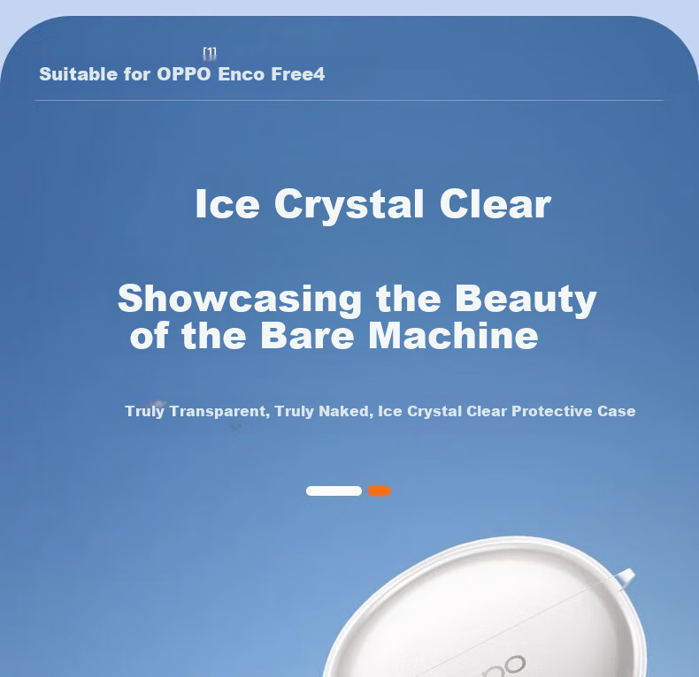 ESCASE Transparent Full Protection Case for OPPO EncoFree4, Shockproof Wireless Bluetooth Earphones, Dust-Proof Silicone Cover for Men And Women, Stain-Resistant Wear-Resistant Transparent + Lanyard 1