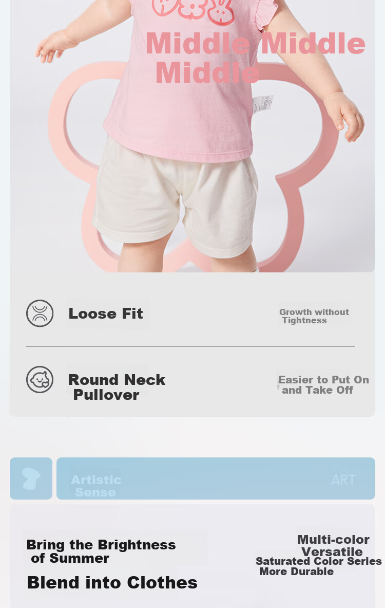 BALABALA Baby Short-Sleeve Set, Boys' Summer Outfit, Girls' Stylish Two-Piece Set, Fashionable And Cute, 209225119202 4