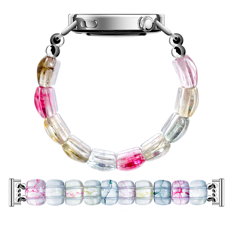 Freeson Art Glass Bead Strap for Xiaomi Watch S4 41mm, Summer Cool Creative Wristband Fashion Ice Crystal Watch Band for Women, 9 Beads Per Pack