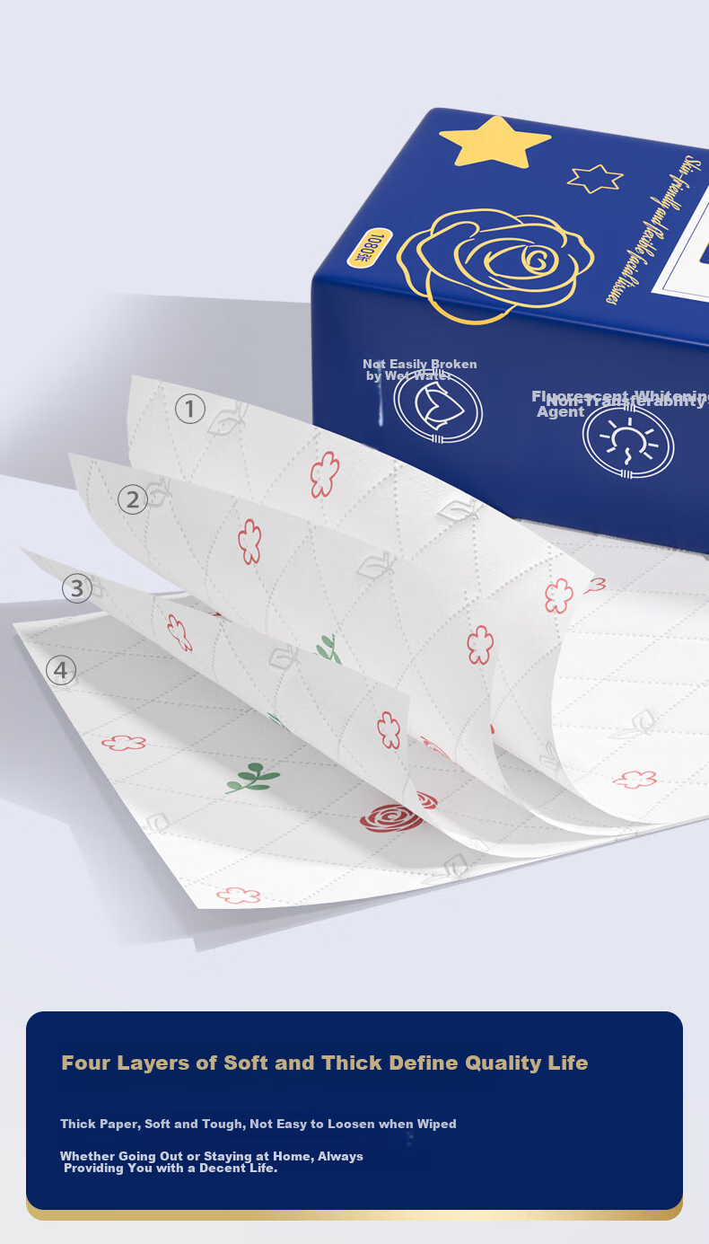 Lam Pure Hanging Tissue Paper, 4-Ply, 270 Sheets * 2 Packs, Napkins, Face Tissues, Toilet Paper, Hand Towels, for Home And Commercial Use, Thickened 4