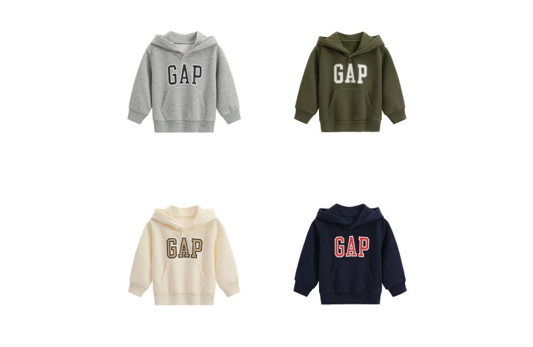 GAP Children's Autumn Logo Printed Fleece Pullover Hoodie Sweatshirt for Boys And Girls, Kids' Clothing 829299 2