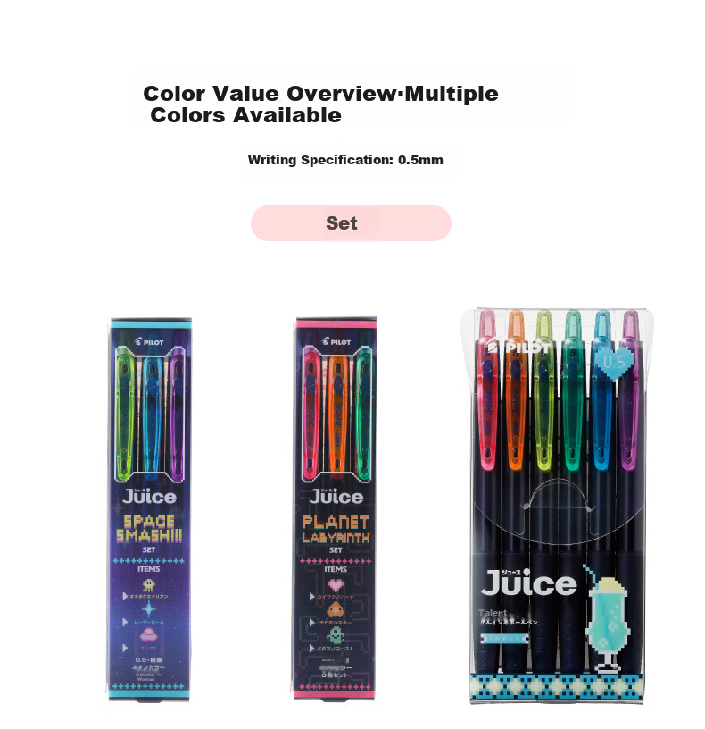 PILOT JUICE Gel Pen, Colorful Retractable Pen, Signature Pen, Water-Based Pen, Student Planner Pen, Stationery Office Supplies, LJU-15 0.5mm, Neon Apricot 15