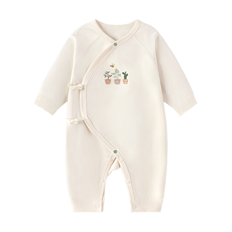 Babylove Newborn Onesie for Spring And Autumn, 0-6 Months, Full Moon Newborn Baby Pure Cotton Infant Clothing, Monk Robe