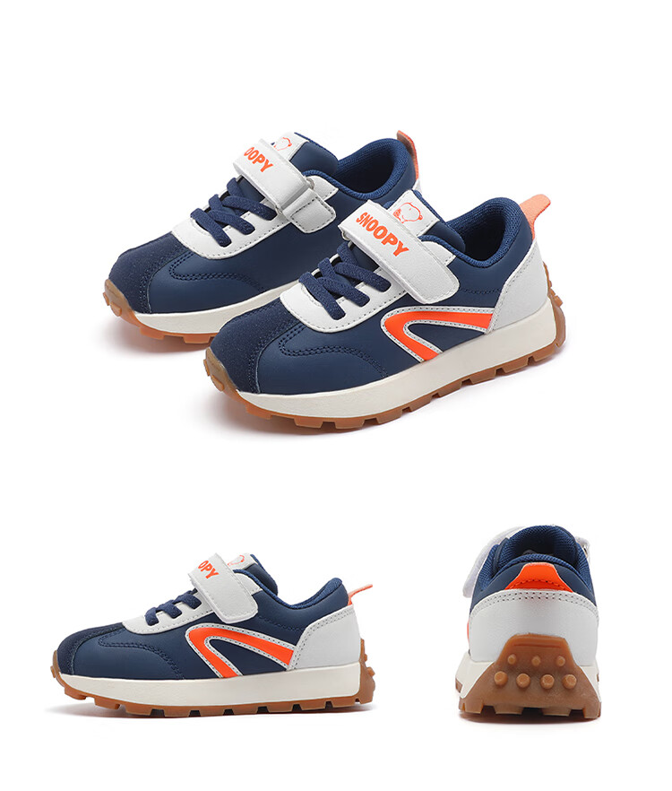 SNOOPY Children's Shoes, Kids' Sneakers for Boys And Girls, Shock-Absorbing Running Shoes, Wear-Resistant Comfortable Casual Shoes, 3858 Deep Navy Blue, Size 26 4