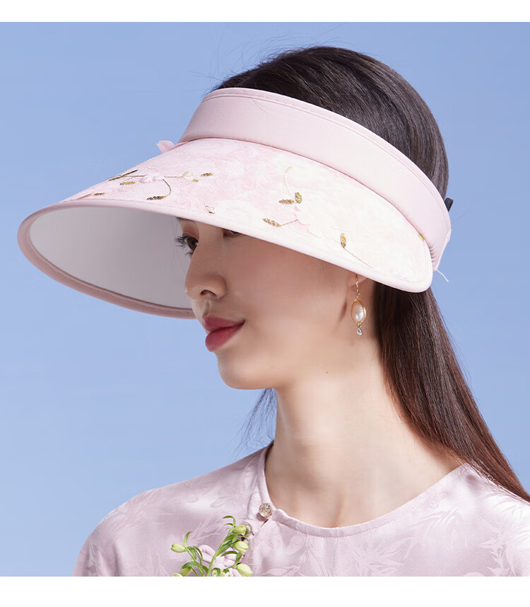 Shanghaigushi Sun Protection Hat for Women, Spring And Summer Visor Outdoor Casual UV-Resistant Sun Hat with Embroidery And Wide Brim 3