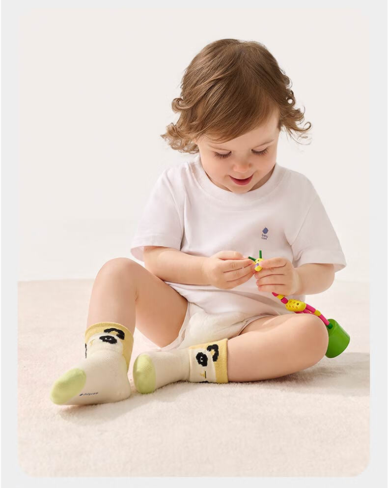 Babycare Children's Socks Boys Cotton Socks Girls Floor Socks Baby Toddler Socks Newborn Infant Socks Milk Coffee Bear 3 Pairs XL 18