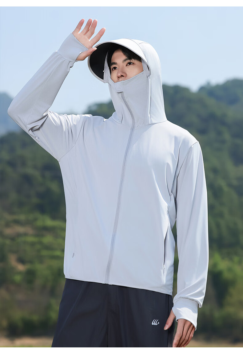 Combo Men's Ice Silk Summer UV Protection Ultra-Thin Breathable Cycling Outdoor Sun Protection Jacket Women's Fishing Coat 35