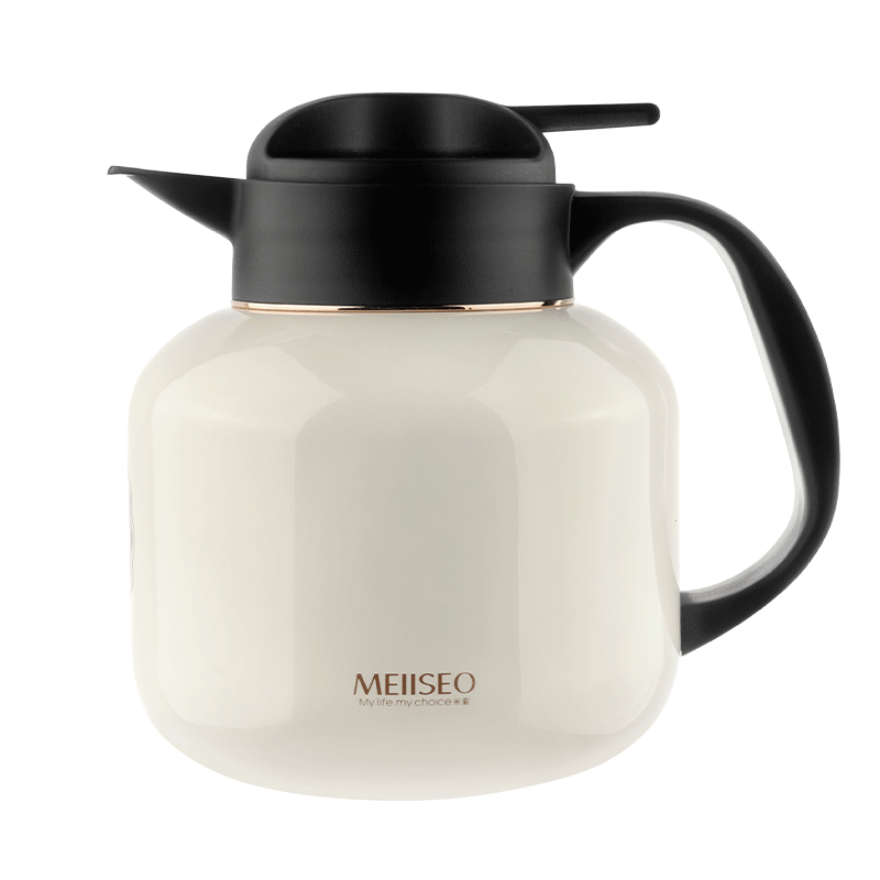 MEIISEO Tea Infuser Pot, Old White Tea Steeping Pot, 316 Stainless Steel Smart Digital Display Temperature Home Insulated Pot, Ru Porcelain White