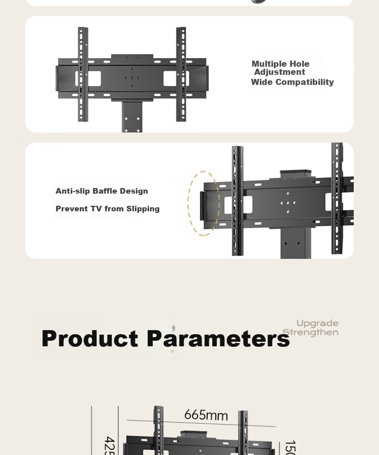 Enlipu TV Stand, Mobile 40-80 Inch Horizontal And Vertical Screen, 90° Rotation, Height Adjustable, Floor-Standing TV Mount, Monitor Bracket Suitable for Multiple Brands of TVs 20