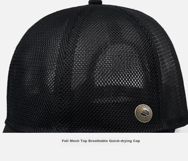 Denssyne Mesh Baseball Cap for Men, Summer Breathable Sun Protection Visor, Outdoor Sports Sunshade Mesh Hat, Black Heat Dissipation Cap 4