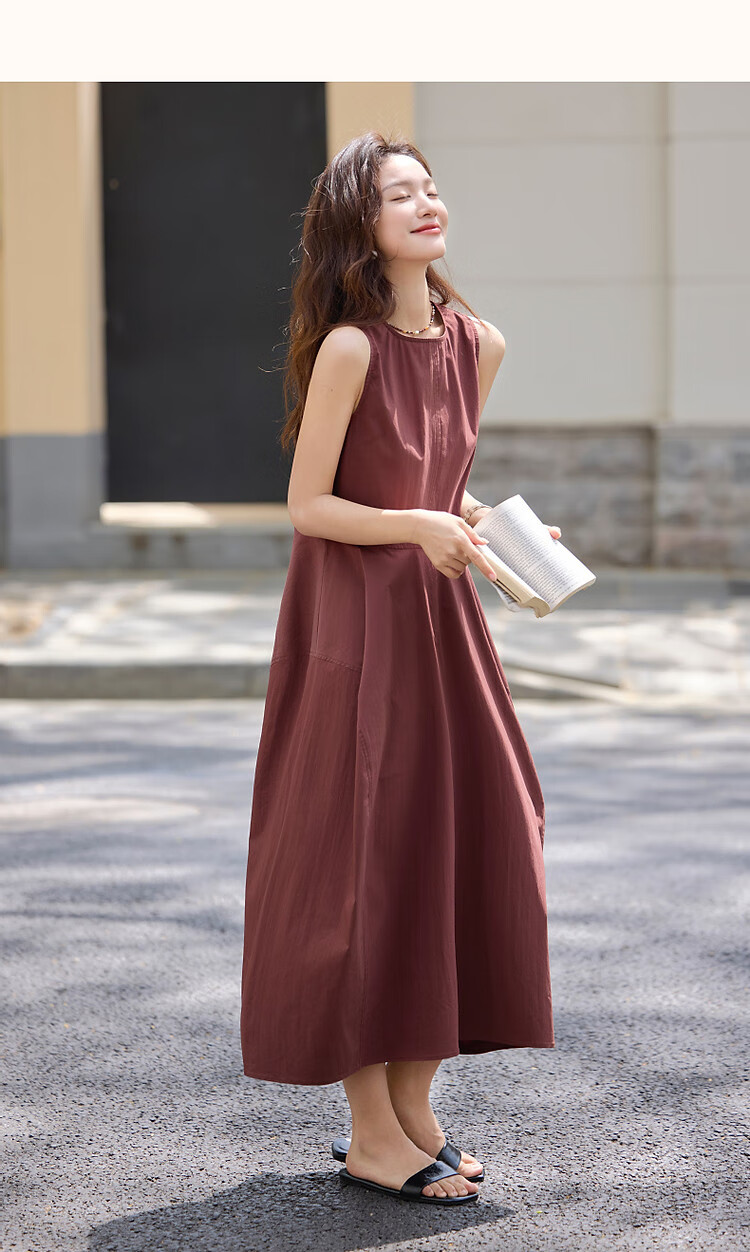 Demna【Cloud Oxygen Cotton Air Skirt】Summer Irregular Design Round Neck Sleeveless Elegant Women's Bud Dress 8