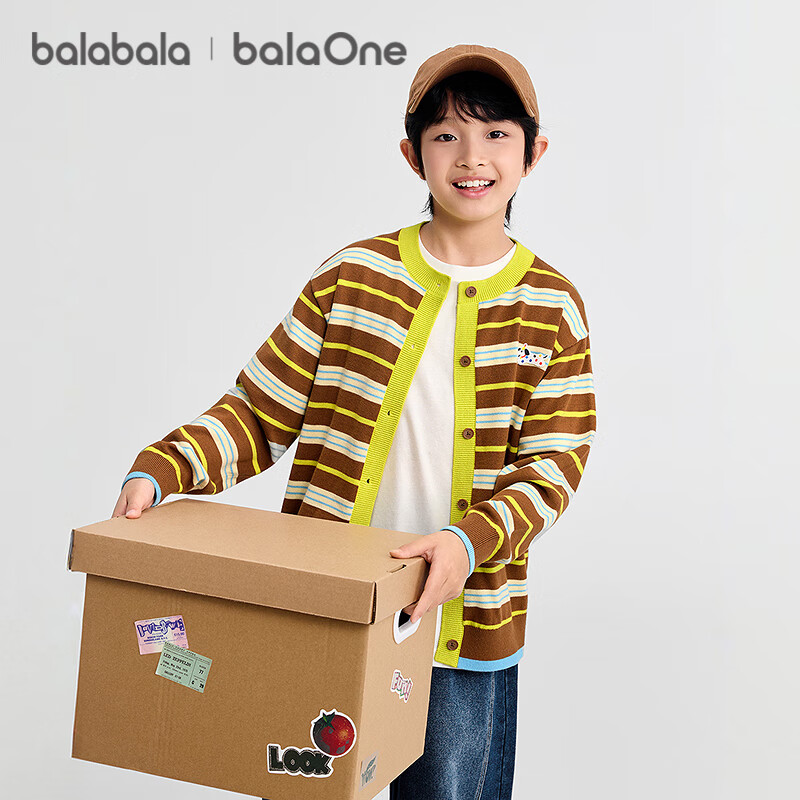 Balabala Balaone Kids Cardigan Boys 2025 Autumn Sweater Girls Knitwear 208325103203
