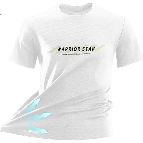 Мужская футболка Warrior с коротким рукавом, летняя, спортивная, с круглым вырезом, черная, размер L