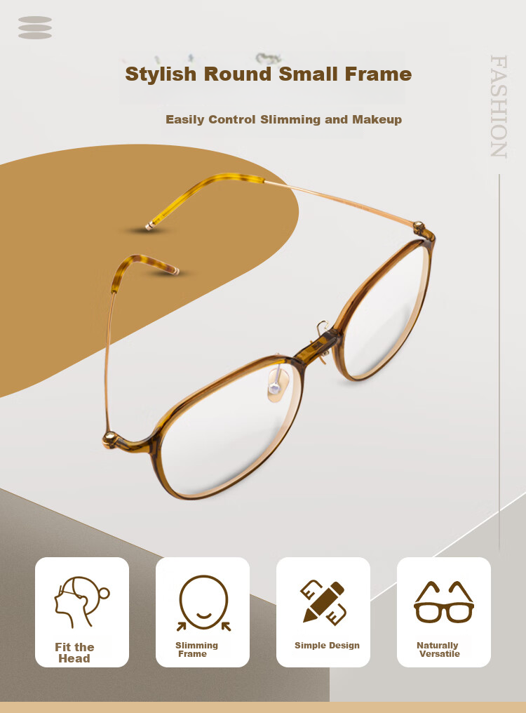 Gameking Myopia Glasses with Anti-Blue Light And Radiation Protection, Suitable for Men And Women, Prescription Available, GK007 Deep Tea Color 3