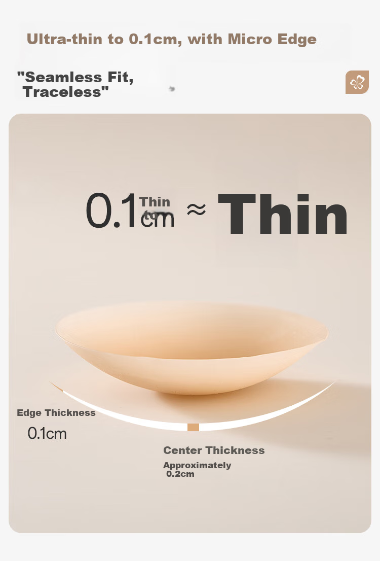 Dushiliren Invisible Nipple Covers for Women, Seamless Anti-Exposure Breast Pads, Wedding Dress Nipple Protectors for Small Breasts, Silicone Sweat-Proof Nipple Covers in Light Skin Color 5