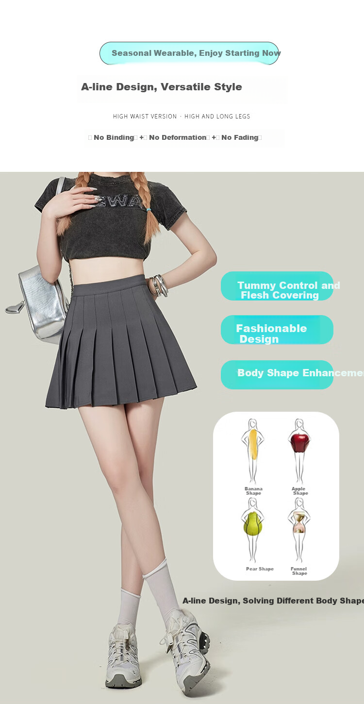 Ziyu Style Pleated Skirt for Women Petite High Waist Slimming Anti-Exposure Blazer Mini Skirt 2026 New Summer Bodycon Half Skirt 5