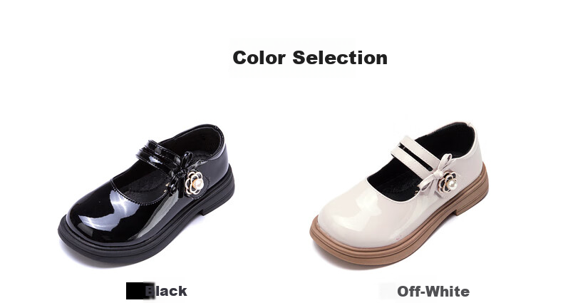 Follow Me Girls' Leather Shoes, Spring And Autumn Fashion Versatile Little Girl Princess Shoes, Campus Fashion Performance Flats, Black, Size 27 4